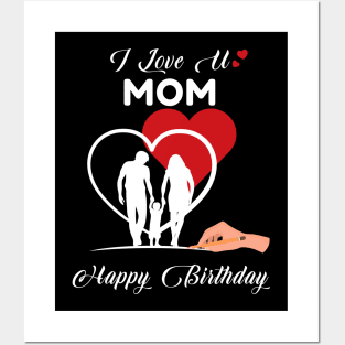 I Love U Mom Valentine Posters and Art